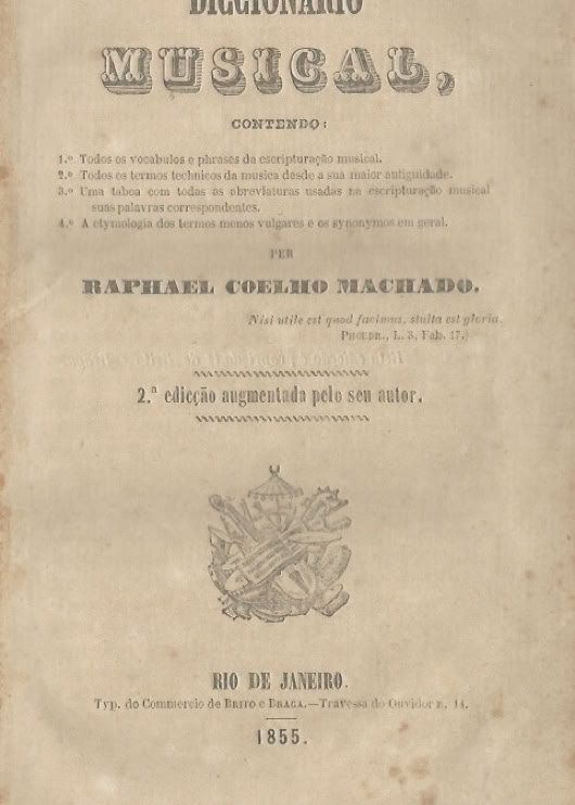 Rafael Coelho Machado. Diccionario Musical. Ed. 1855